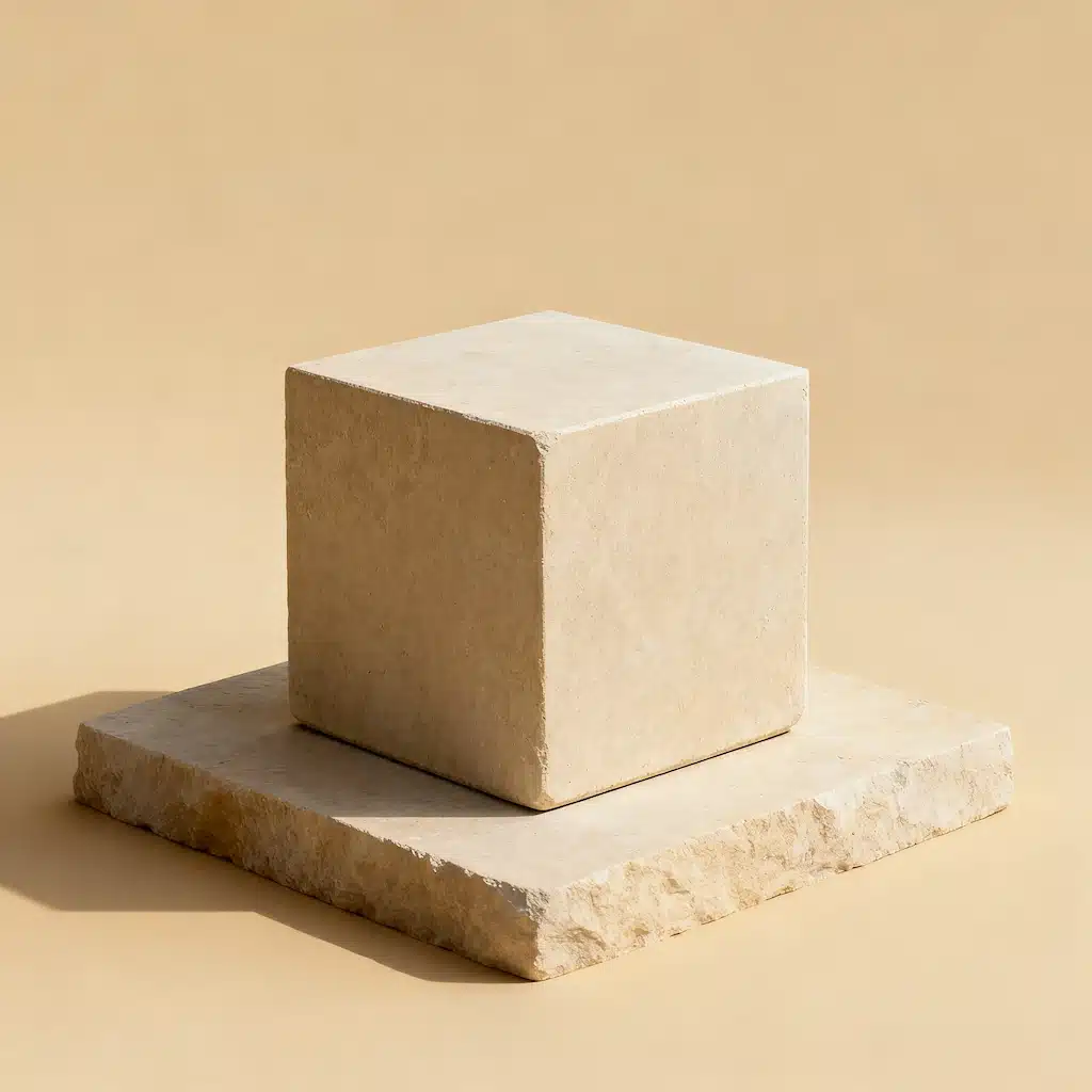 Abstraktes Steinobjekt als Symbol für Ordnung und rechtliche Klarheit bei der Erbschaftsannahme zum Festpreis